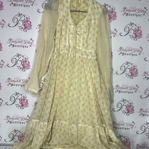 GUNNE SAX Victorian dress floral vintage old school long lace ruffle frilly
